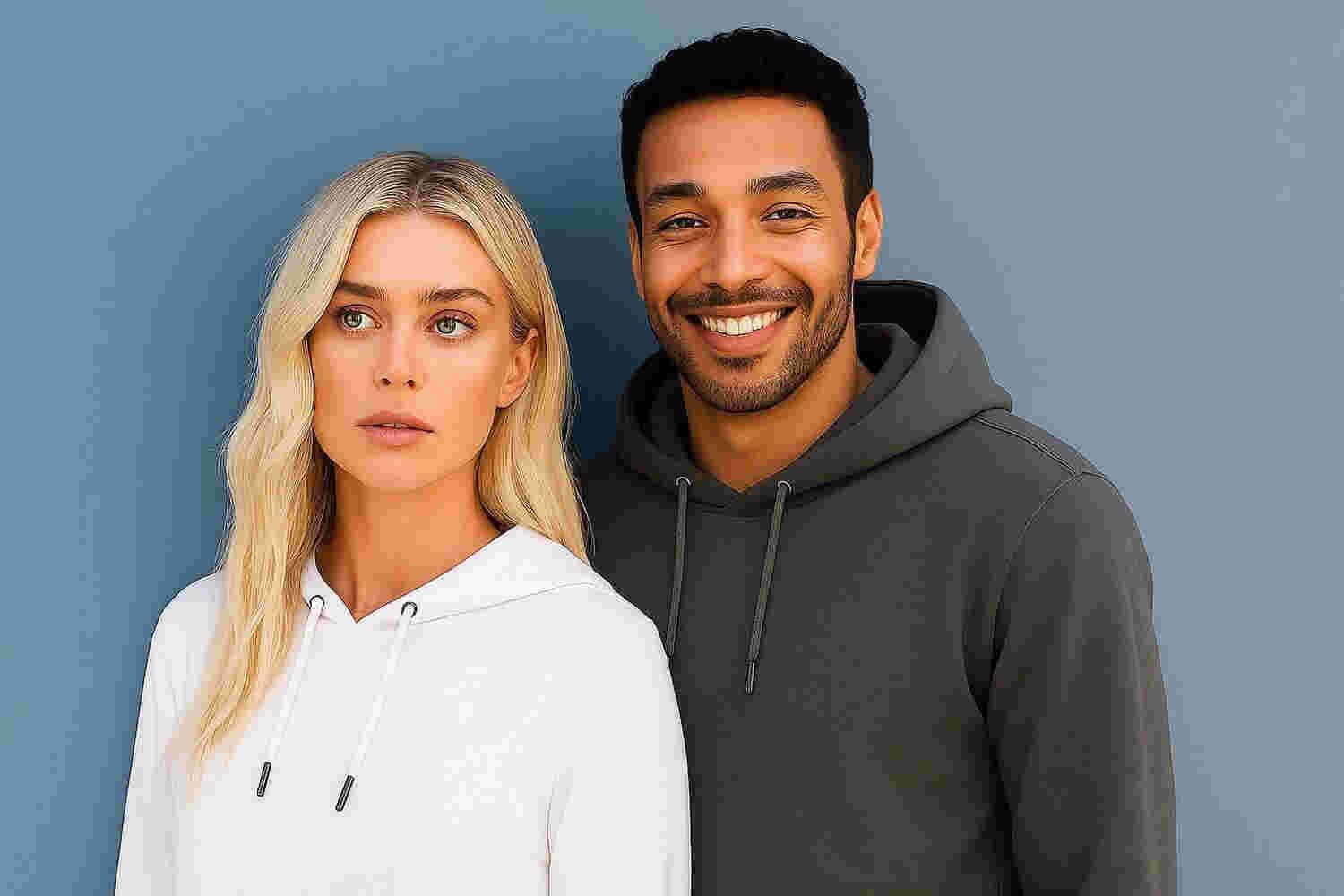 Model wearing unisex collection