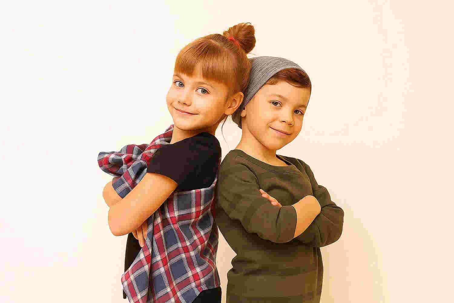 Model wearing children's collection