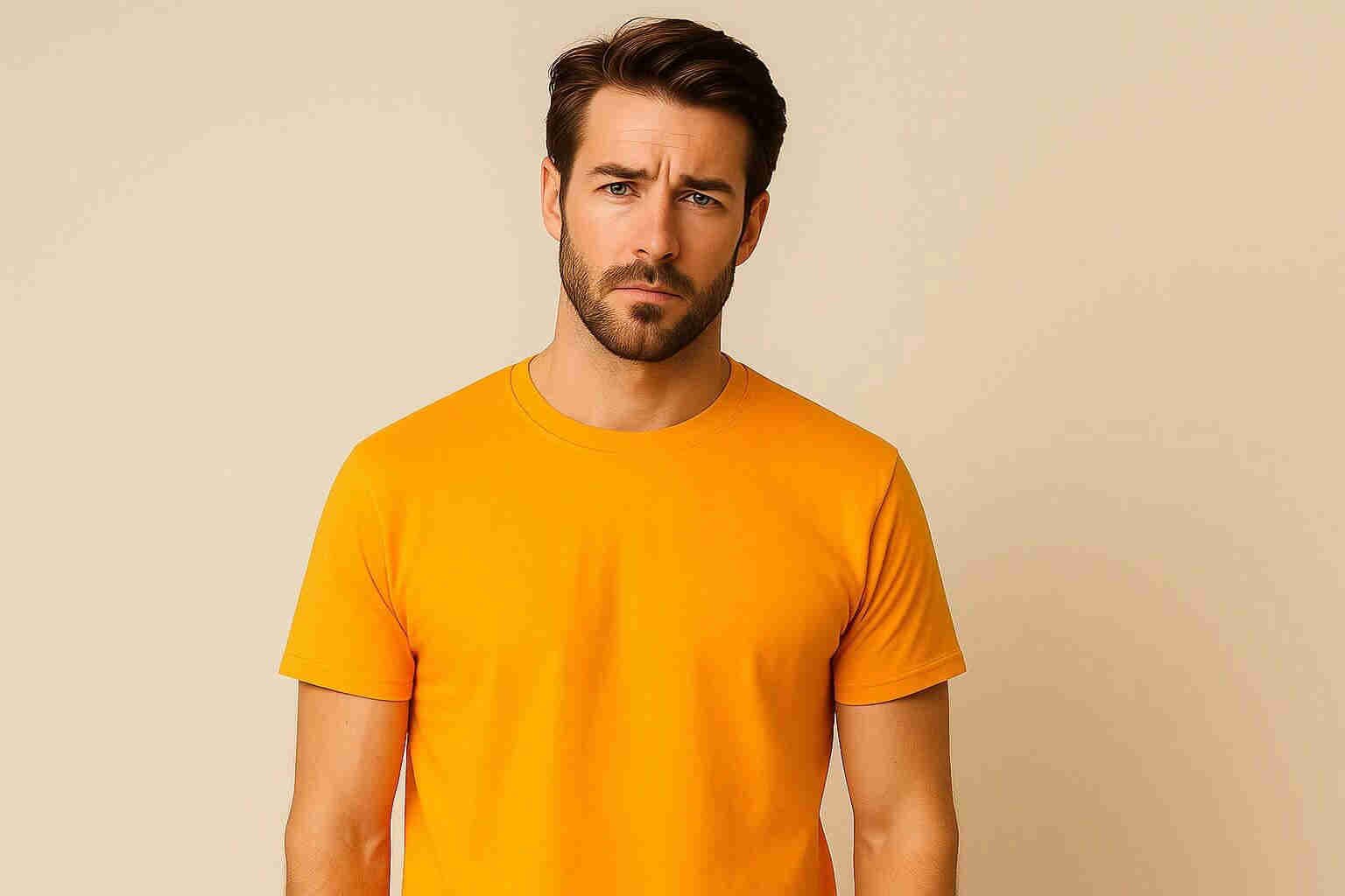 Model wearing men's collection