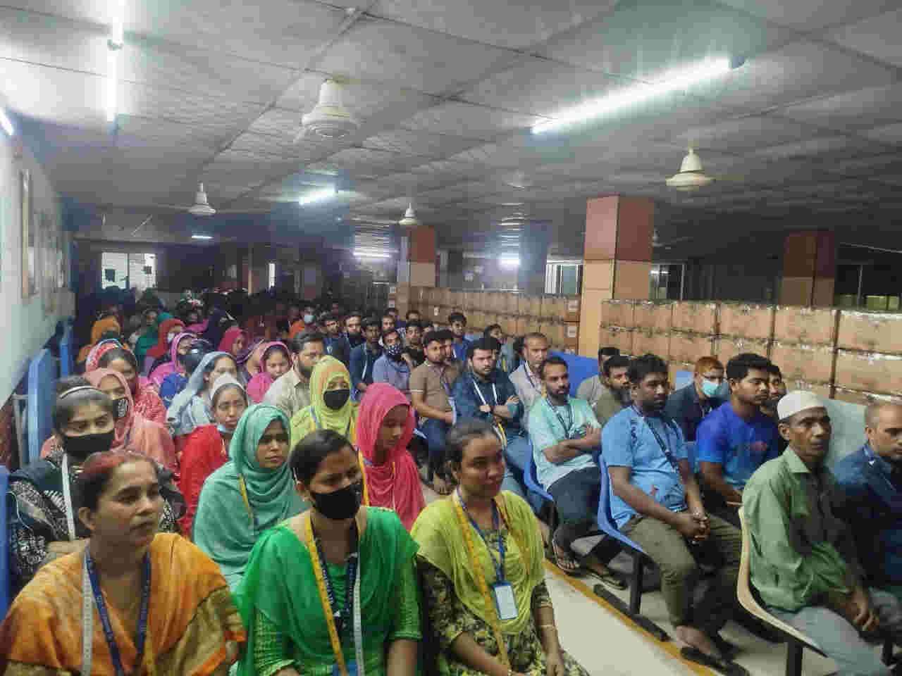 Compliance meeting with workers
